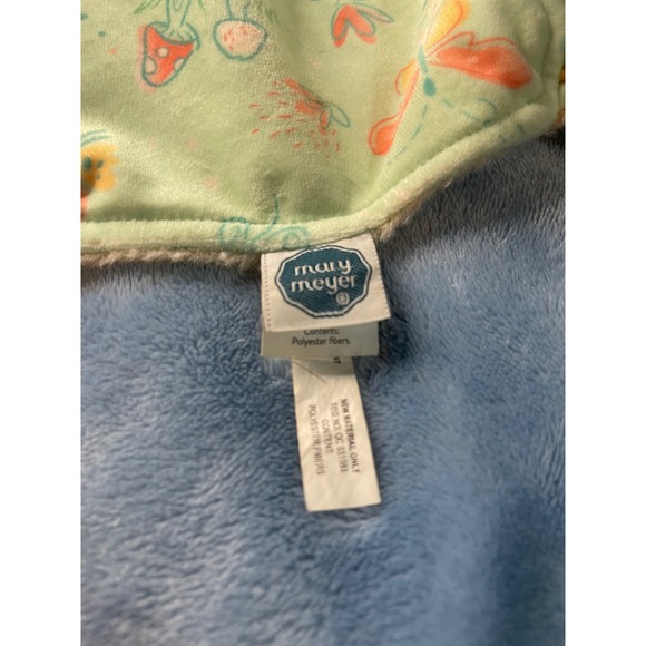 Mary Meyer Flora Fox Lovey Security Blanket Green Floral Butterfly Plush Tag - Picture 2 of 6